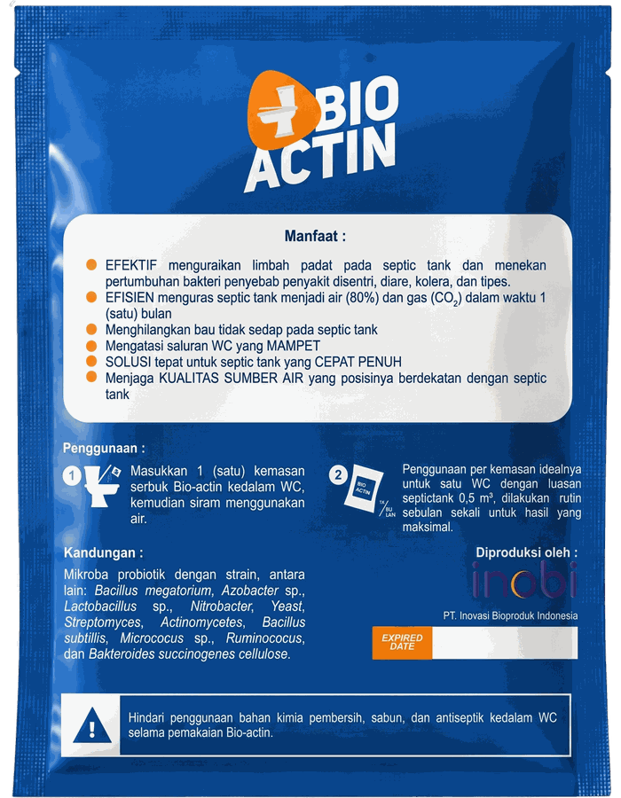 Kemasan BIOACTIN 60 gram bagian belakang