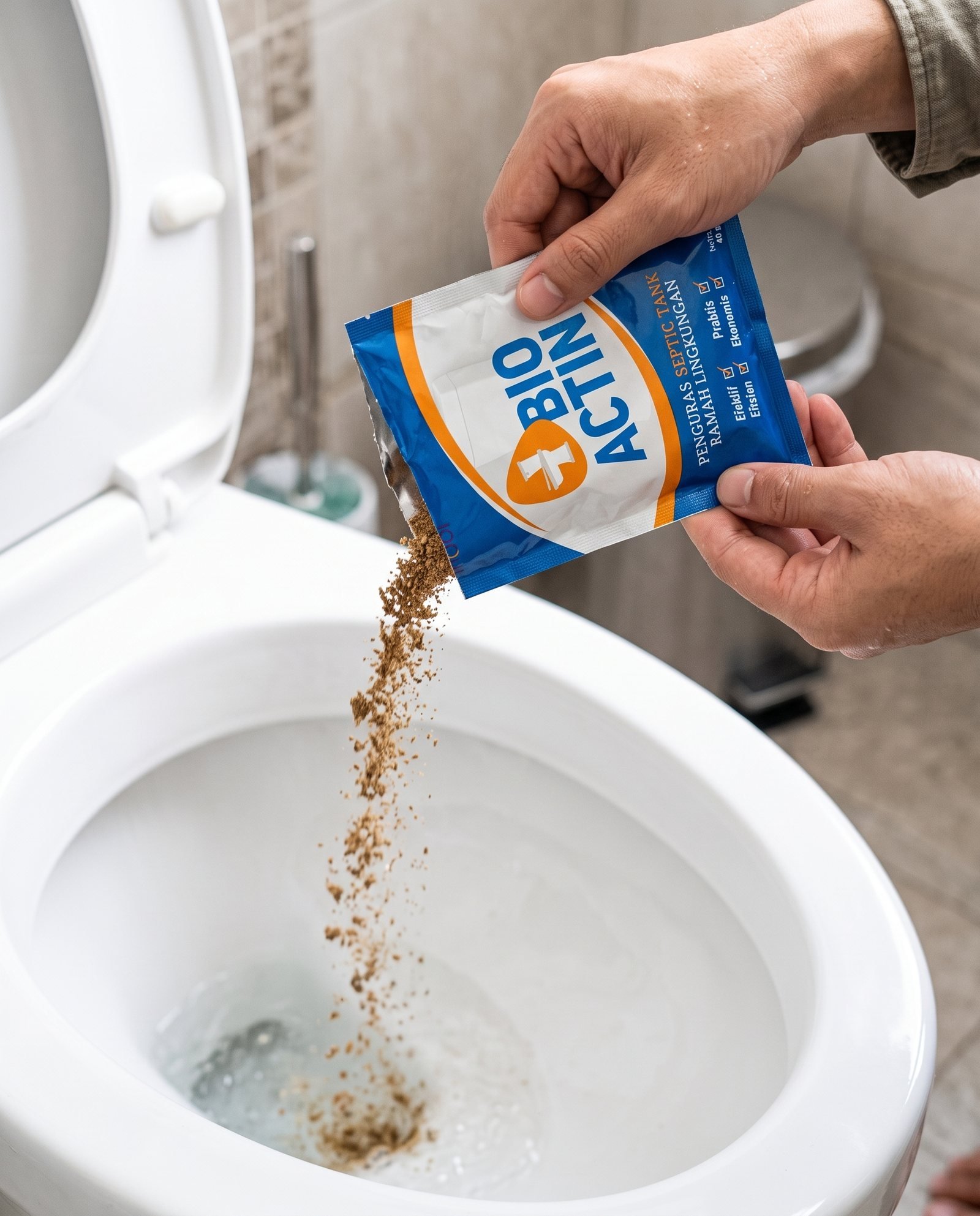 Menaburkan BIOACTIN ke kloset